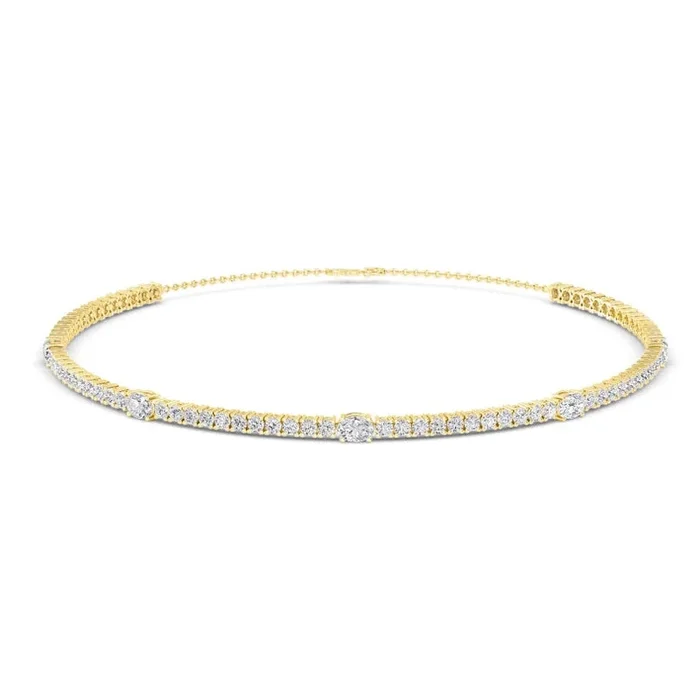 11ctw Oval & Round Brilliant Lab-Grown Diamond Choker Necklace in 14k Gold