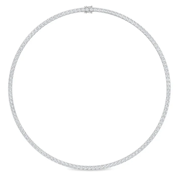 12.24ctw Round Brilliant Lab-Grown Diamond Tennis Necklace in 14k Gold