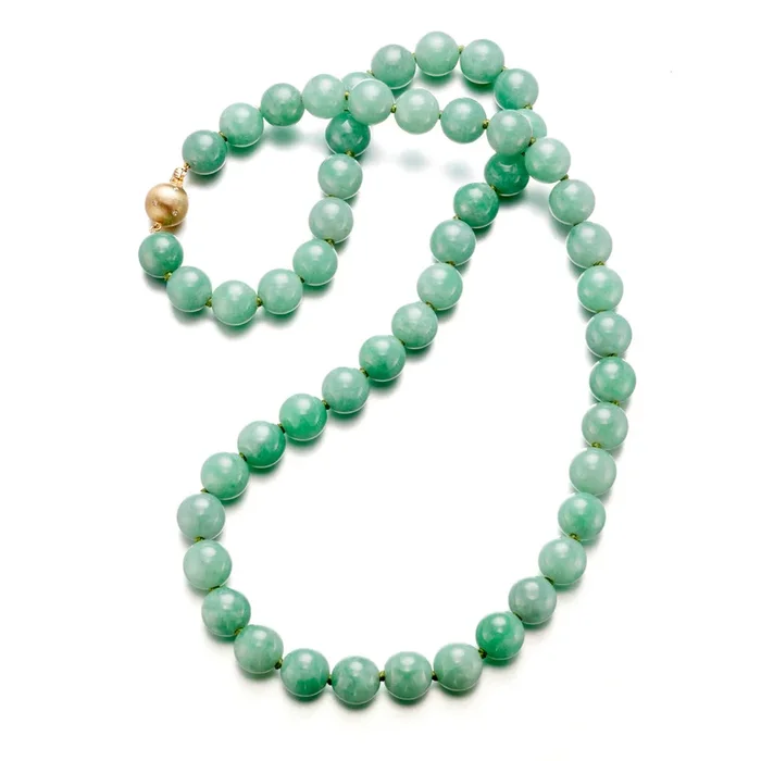 12.5mm Apple Green Jadeite Necklace