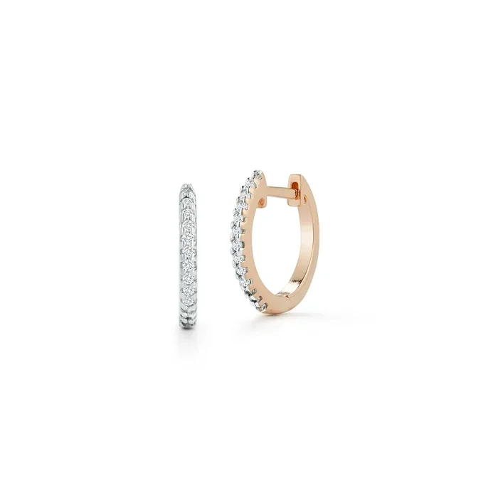 12mm Diamond Huggies – Rose Gold