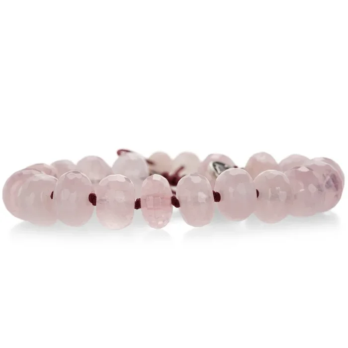12mm Faceted Rose Quartz Bracelet