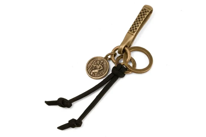 #135 – Keychain Driver Fish Hook St. Christopher brass