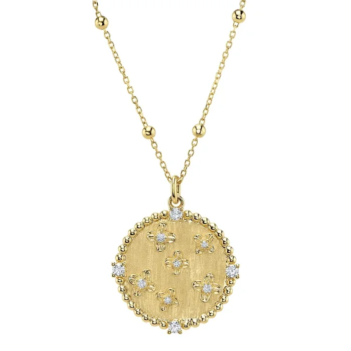 14 Karat Circle Diamond Pendant