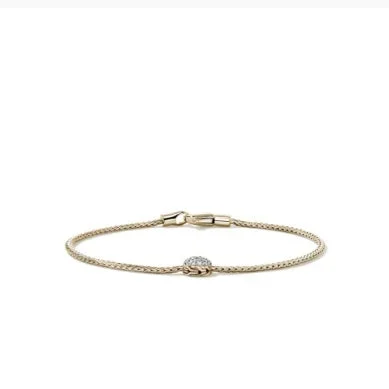 14 Karat Diamond Chain Med Bracelet