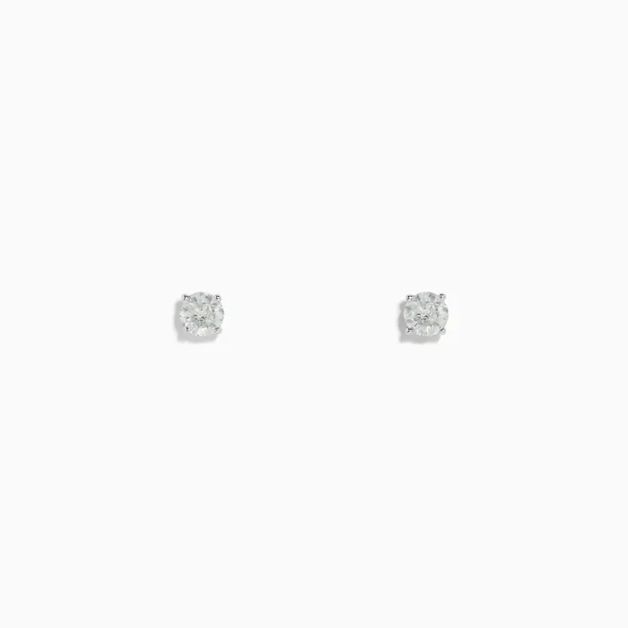 14 Karat White Gold Diamond Stud Earrings with 0.33TCW Round Diamonds