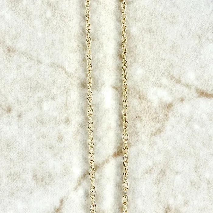 14 Karat Yellow Gold 18-Inch Rope Chain Necklace 1.1 MM