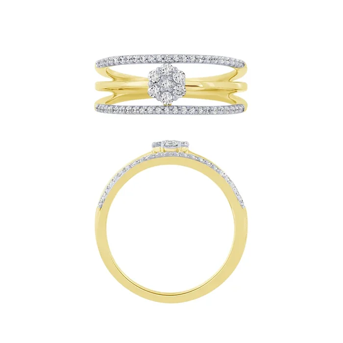 14K 1/3Ct Layered Diamond Fashion Ring