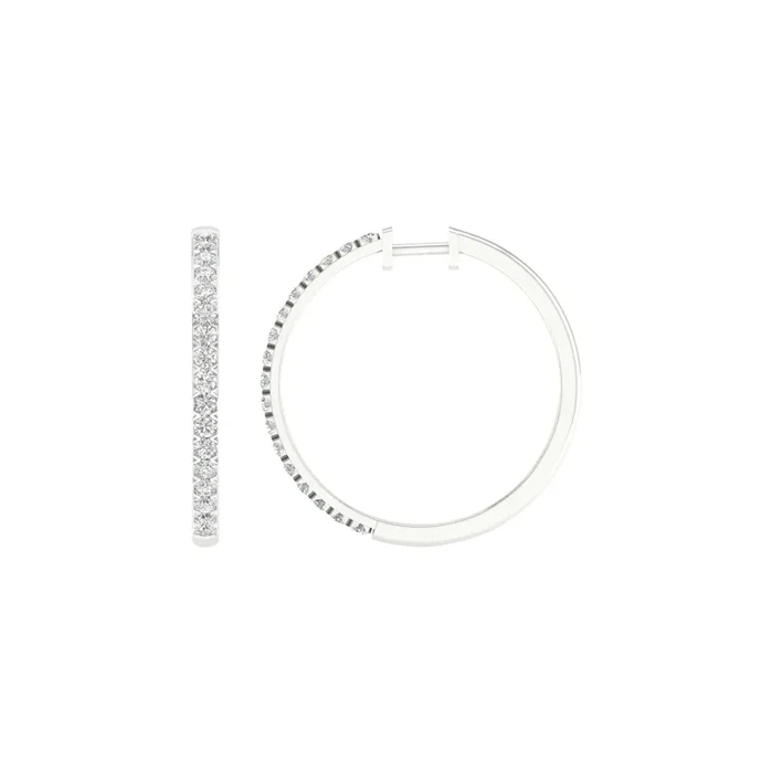 14K 2.00CT Certified Lab Grown Diamond Hoop Earrings