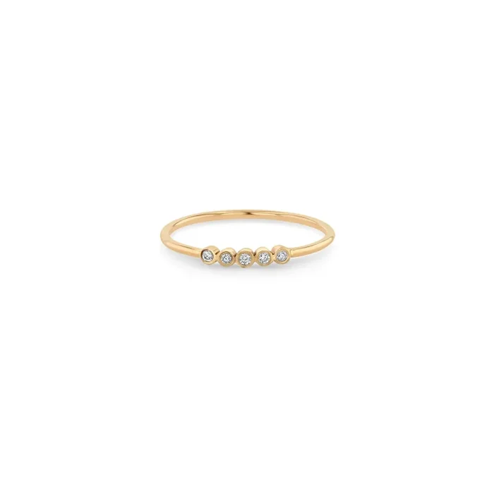 14k 5 Tiny Diamond Bezel Ring – SALE