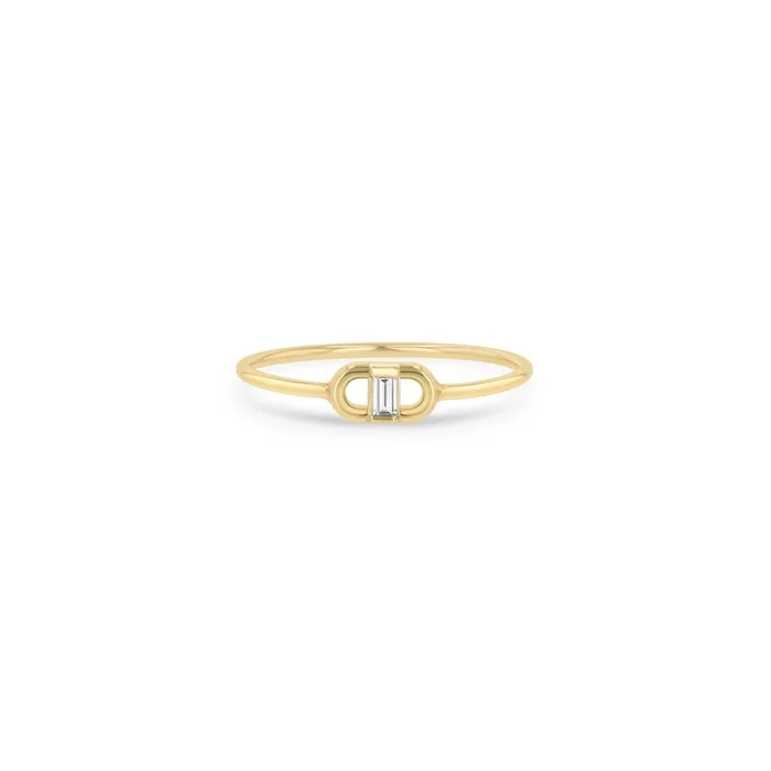 14k Baguette Diamond Open Link Ring
