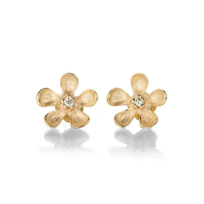 14k Big Flower Earrings