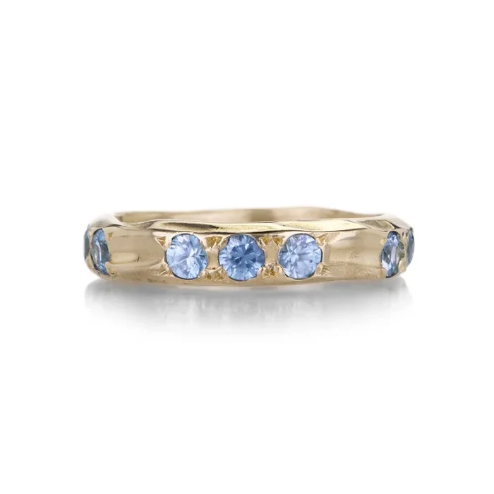 14k Blue Zircon Band
