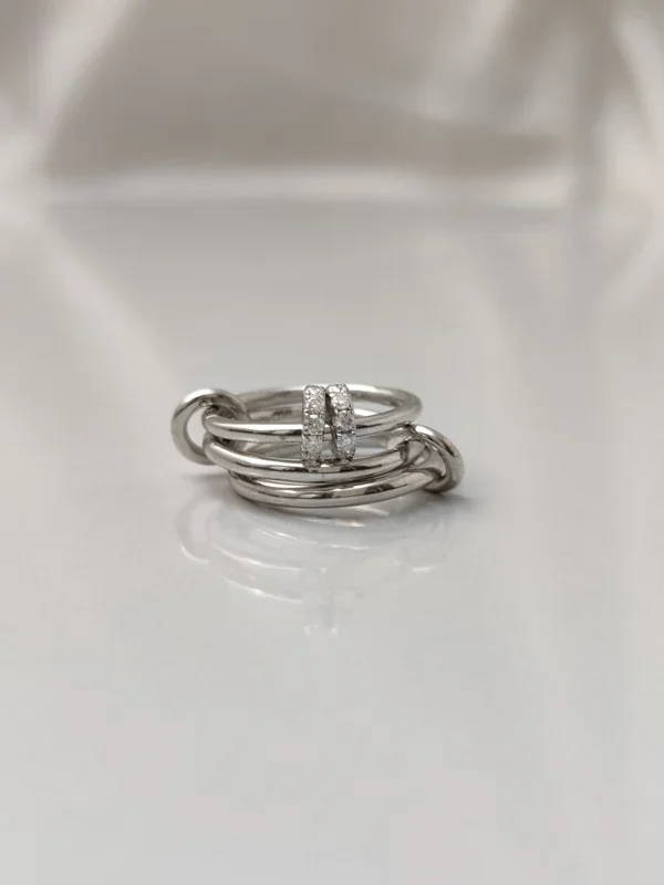 14k Chunky Gold Connector Ring For Her