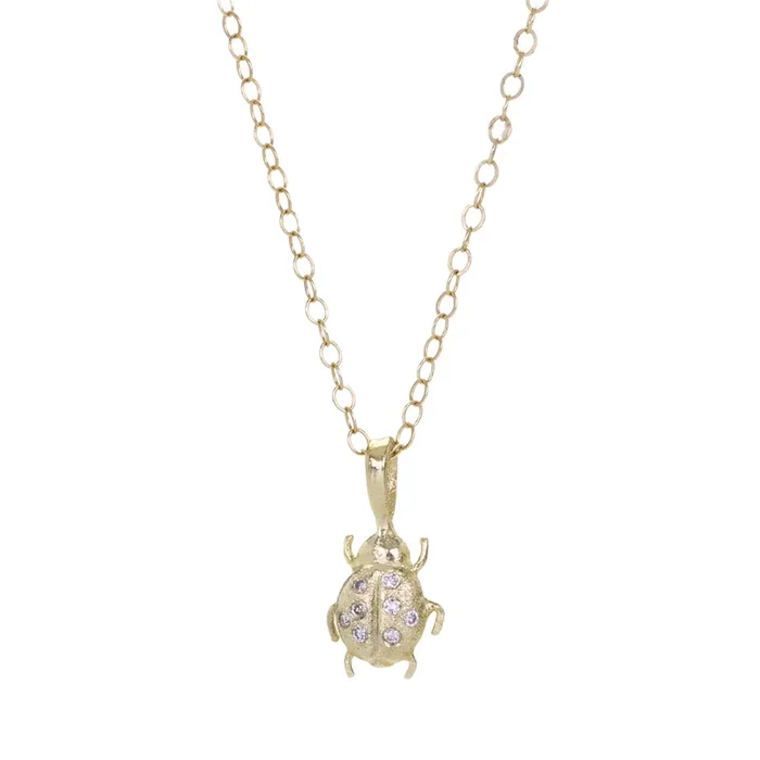 14k Diamond Ladybug Charm (Charm Only)