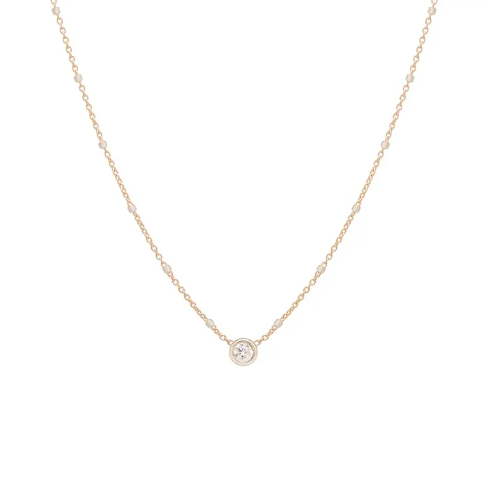 14k Floating Diamond Mixed Gold Satellite Chain Necklace – SALE