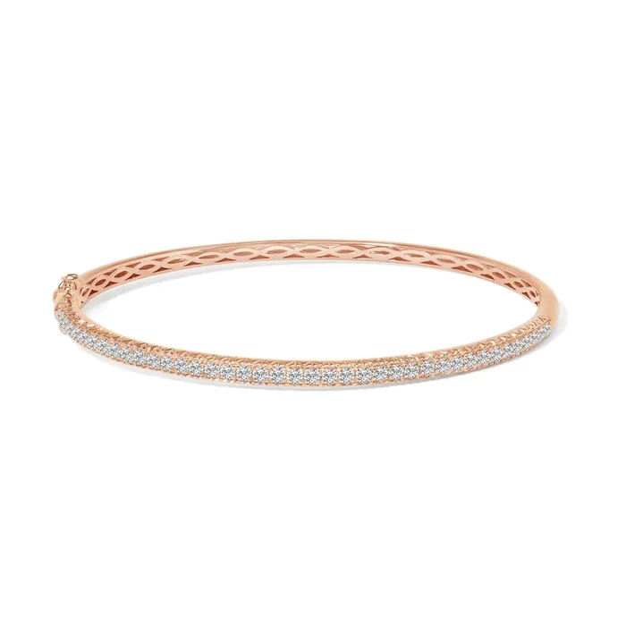 14K Gold 1.00 Cttw Half Eternity Diamond Bangle Bracelet (G-H Color, SI2-I1 Clarity) – 7″ Inches