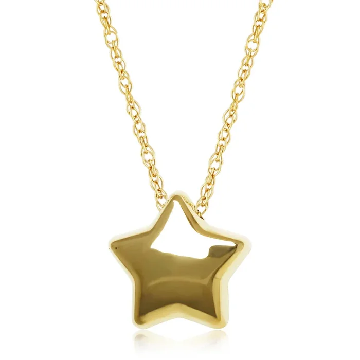 14k Gold 18″ Star Pendant Necklace