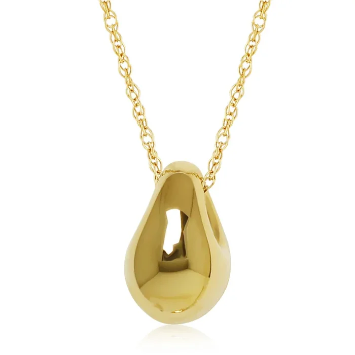 14k Gold 18″ Teardrop Pendant Necklace
