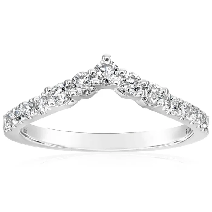 14K Gold .37 CTW Diamond V Contour Band