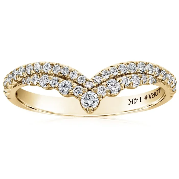 14K Gold .50 CTW Diamond Contour Band