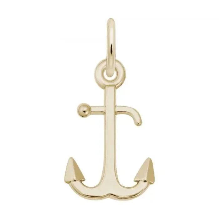 14k Gold Anchor Accent Charm