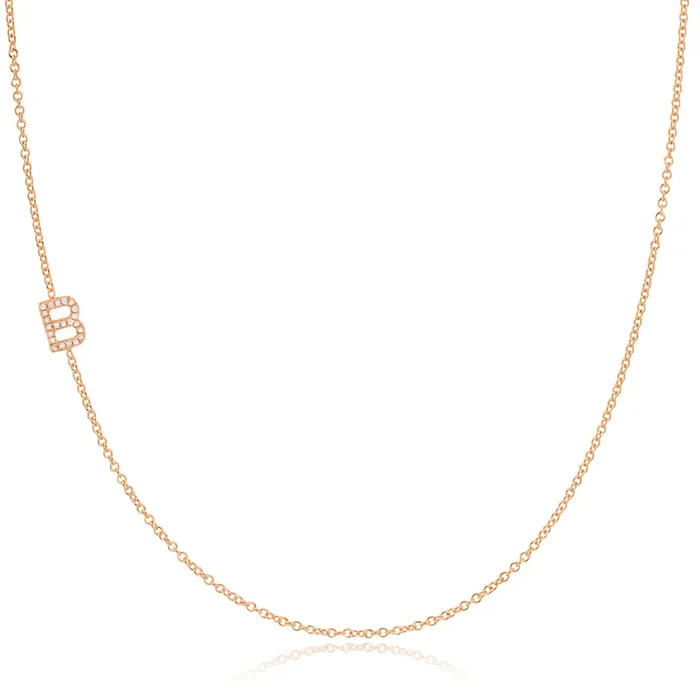14k Gold Asymmetrical Letter Necklace – B