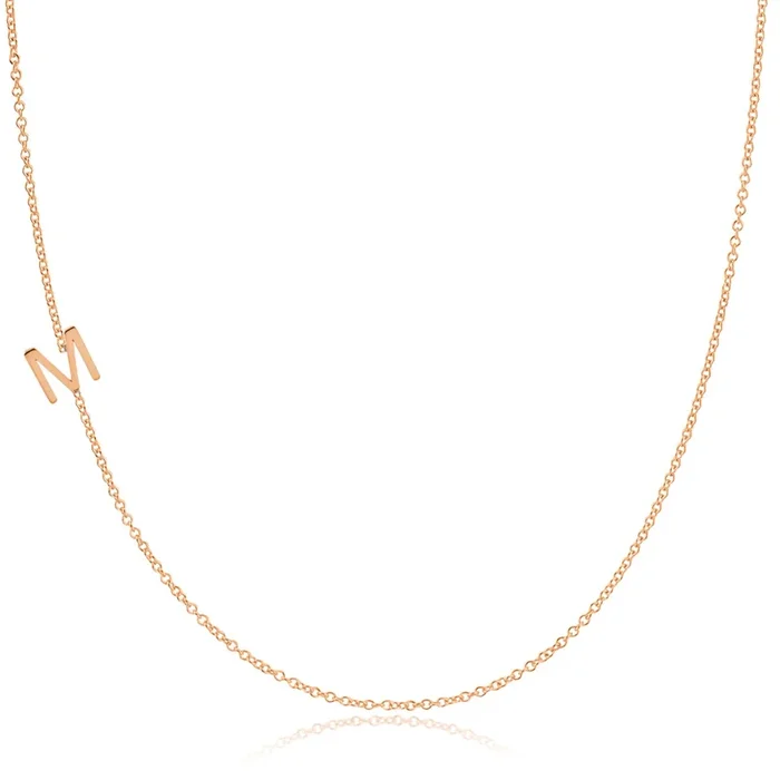 14k Gold Asymmetrical Letter Necklace – M
