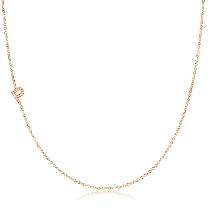 14k Gold Asymmetrical Letter Necklace – P