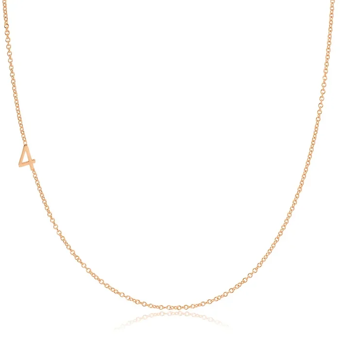 14k Gold Asymmetrical Number Necklace – 4