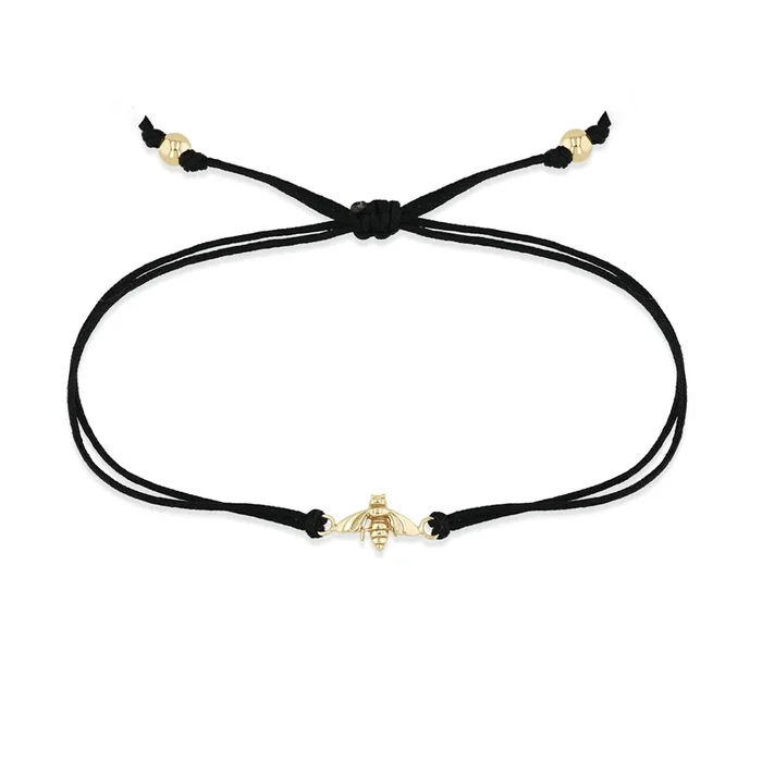 14k Gold Bee Thick Cord Bracelet
