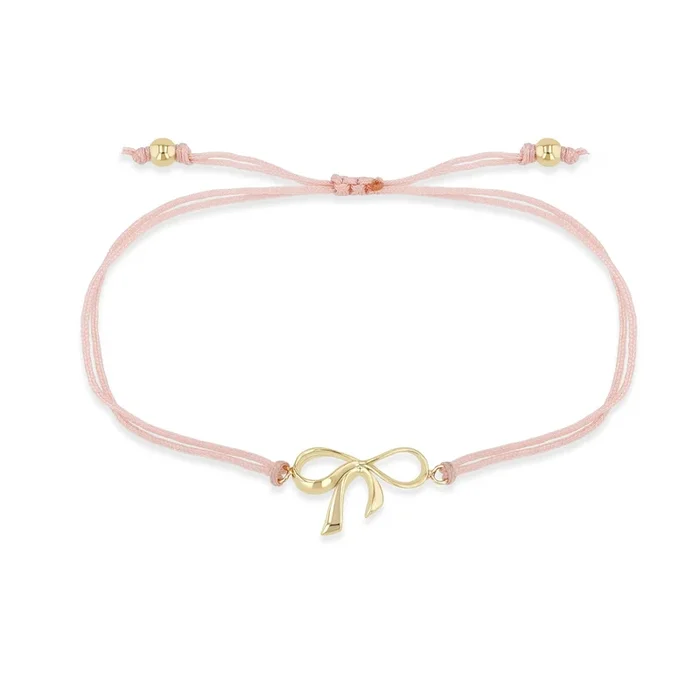14k Gold Bow Thick Cord Bracelet