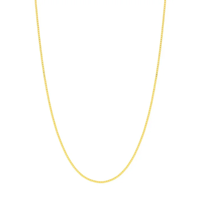 14k Gold Box Chain with Slider Bead
