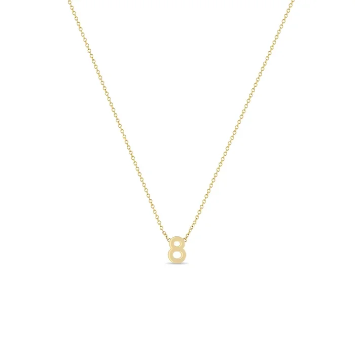 14k Gold Custom Number Necklace