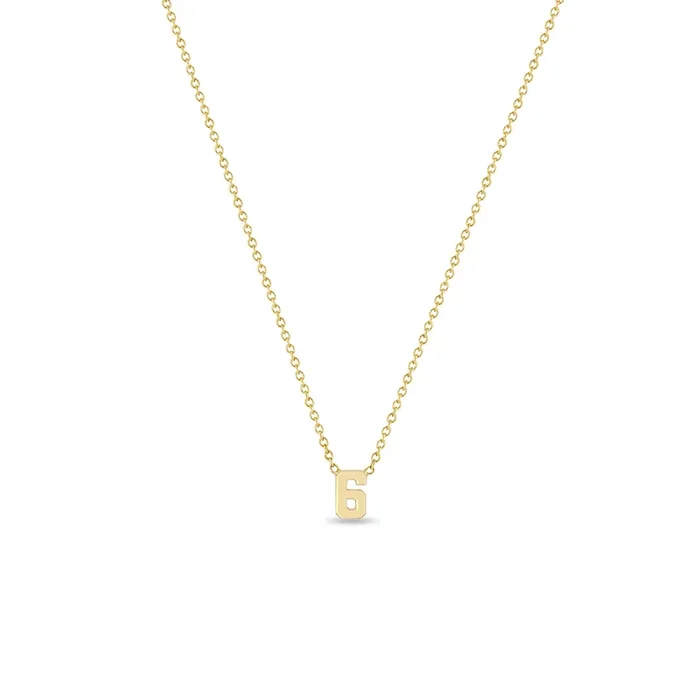 14k Gold Custom Varsity Number Necklace