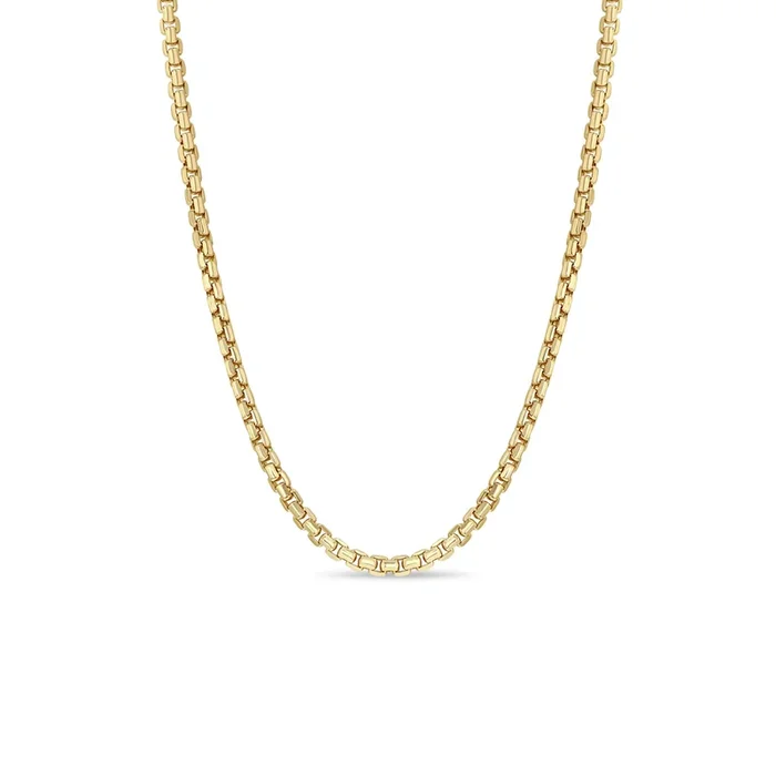 14k Gold Large Box Chain Necklace