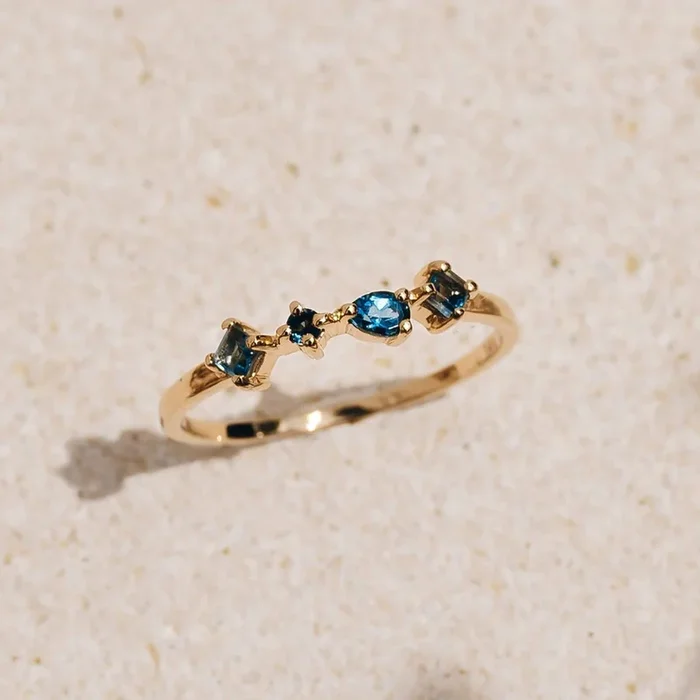 14k Gold London Blue Topaz Ring – Ilse Luxe