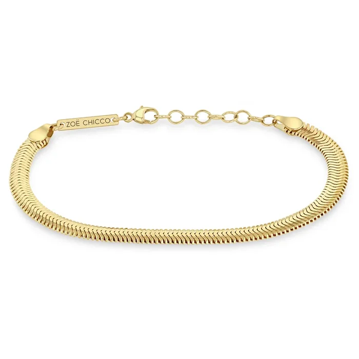 14k Gold Medium Snake Chain Bracelet