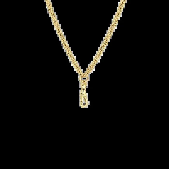 14k Gold Medium Square Oval Chain with Fob Clasp Drop