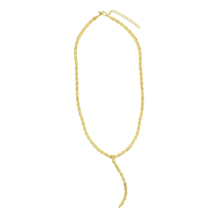 14k Gold Plated Adjustable Serpent Lariat Y-Necklace