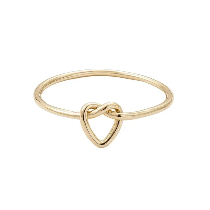 14k Gold Plated Heart Knot Ring
