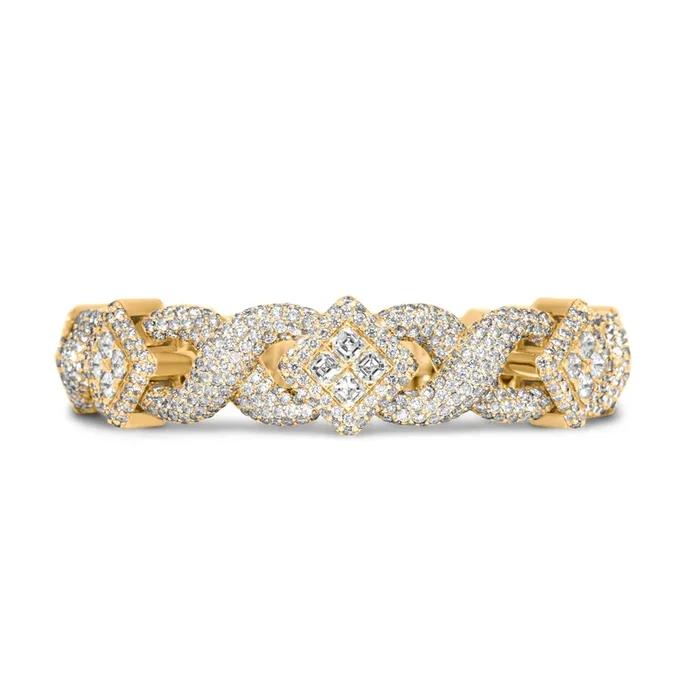 14k Gold Royal Asscher Cut Diamond Bracelet 26.63ctw