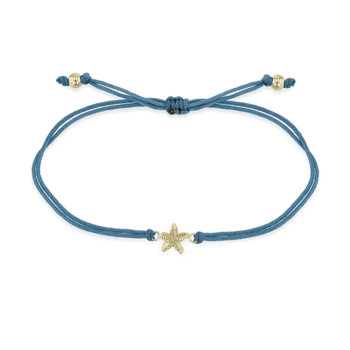 14k Gold Starfish Thick Cord Bracelet