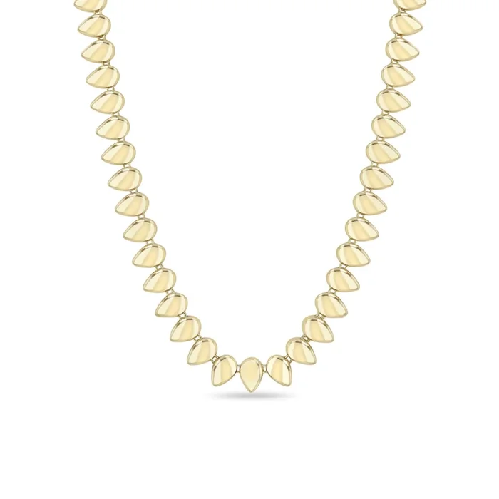 14k Gold Teardrop Eternity Necklace
