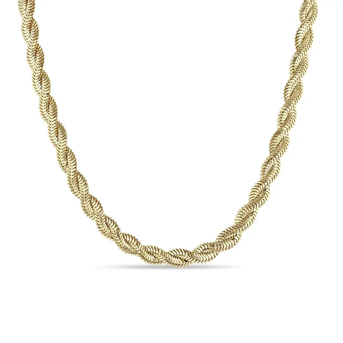 14k Gold Twisted Snake Chain Necklace