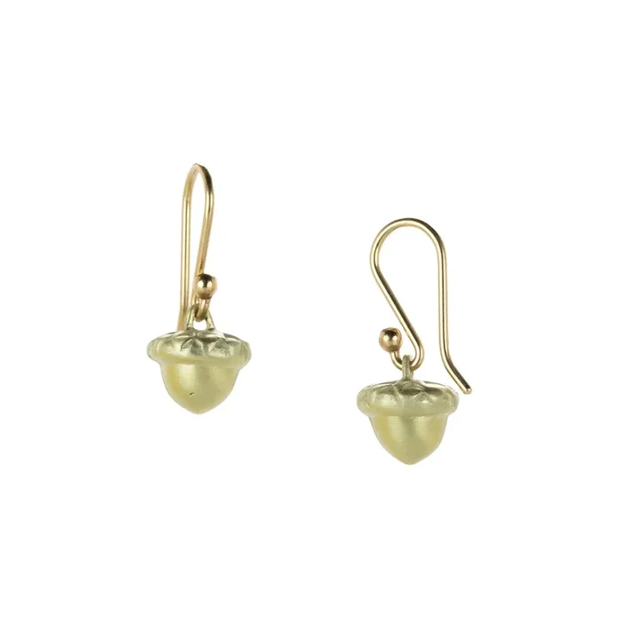 14k Green Gold Acorn Earrings