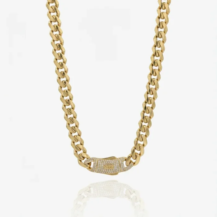 14k Hollow Cuban Choker for Women (8MM – 16″ Inches) JTJ™