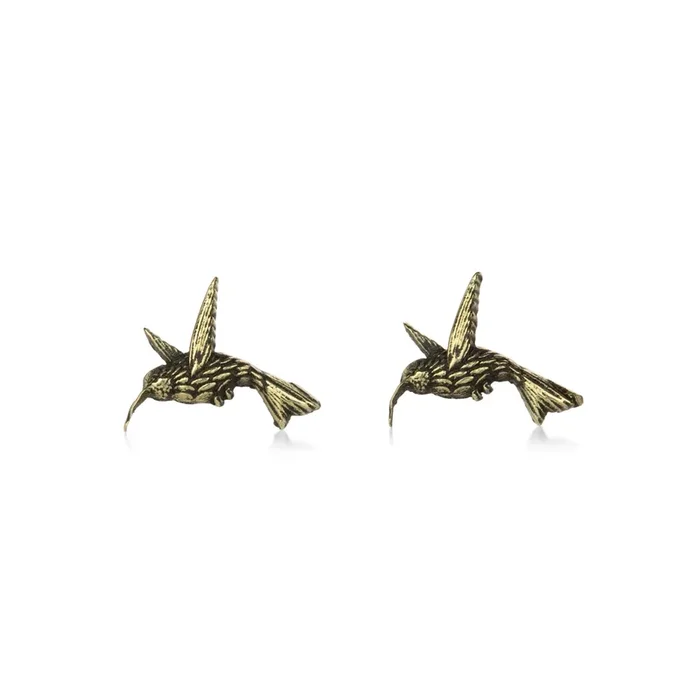 14k Hummingbird Studs