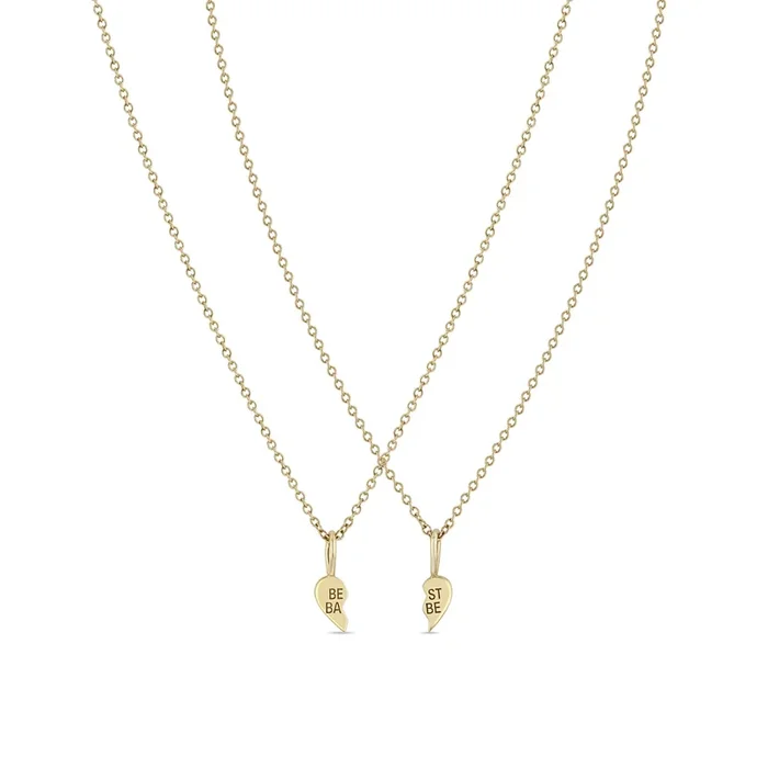 14k Itty Bitty BEST BABE Necklace Set