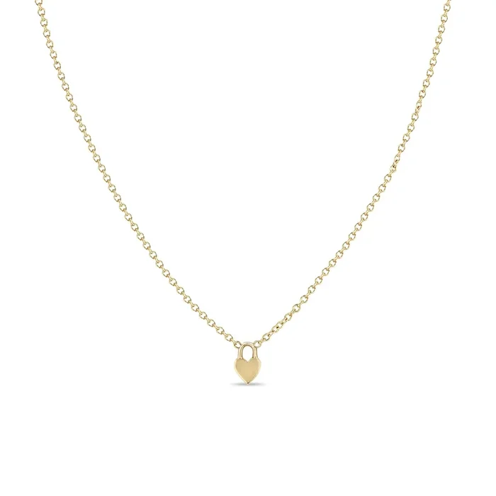 14k Itty Bitty Heart Padlock Necklace
