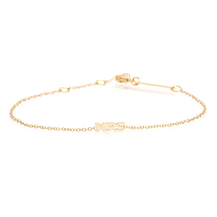 14k itty bitty MRS bracelet